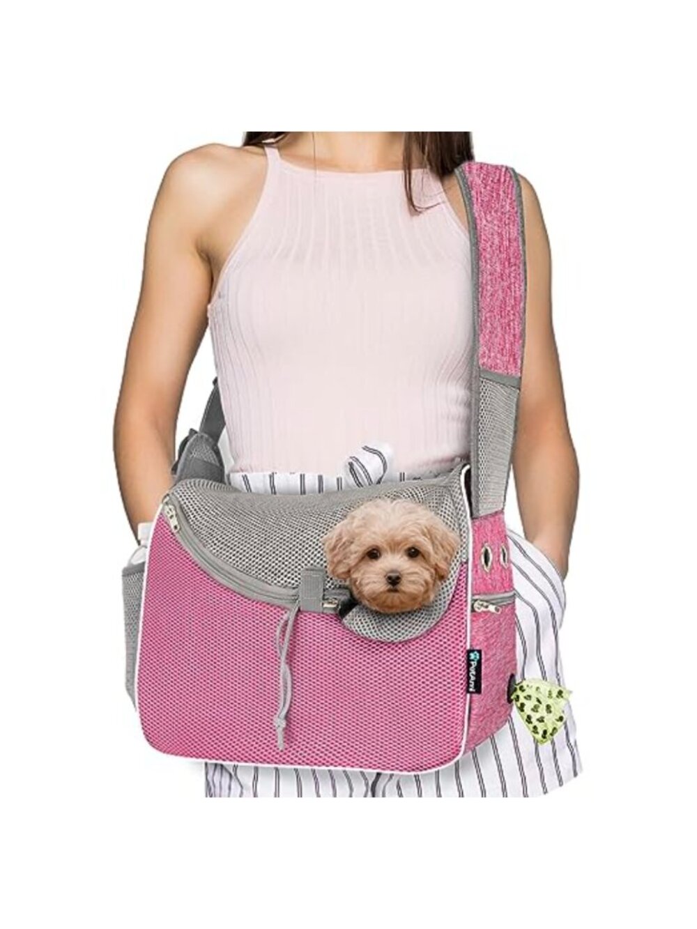 Small Dog Sling Carrier Crossbody Pet Pouch Adjustable Travel Bag